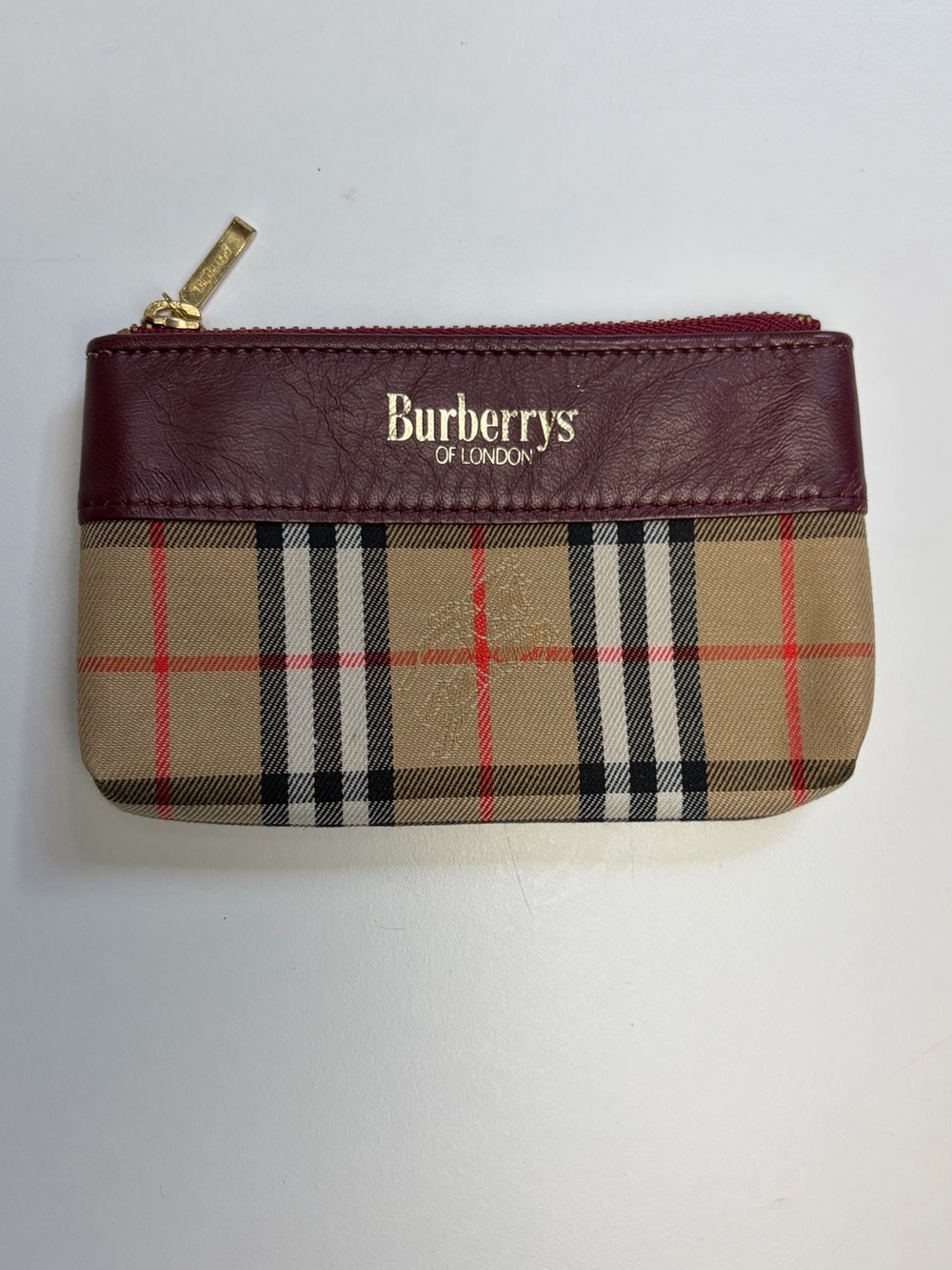 Burgundy Vintage Coin/Card Pouch